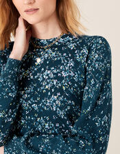 Pointelle Floral Jumper, Blue (BLUE), large