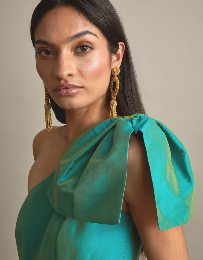 Bliss One-Shoulder Dress, Green (GREEN), large