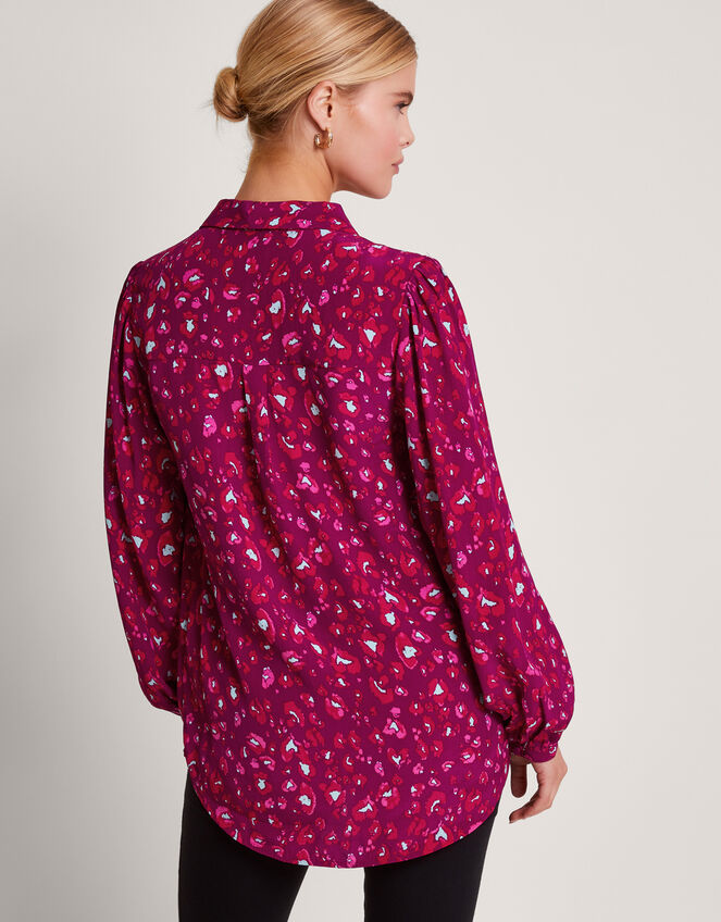 Sara Animal Print Blouse, Pink (PINK), large