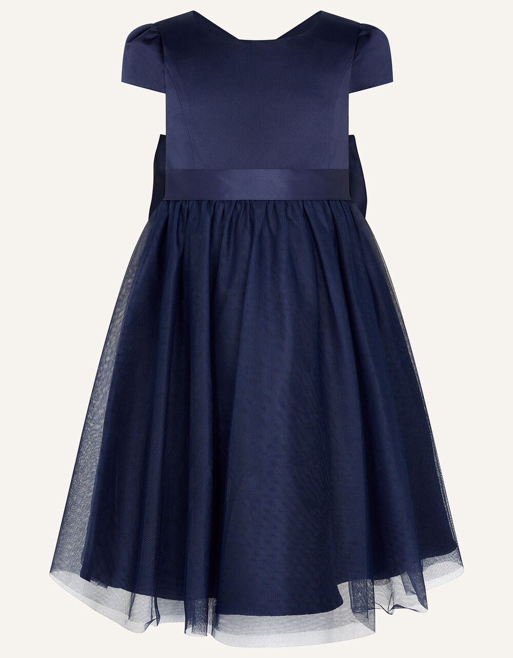 Children Girls 3-12yrs | Bow Tulle Bridesmaid Dress Blue - LB50652