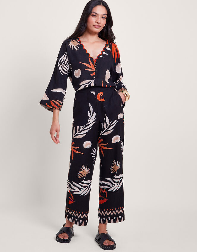 Carlotta Print Trousers, Black (BLACK), large