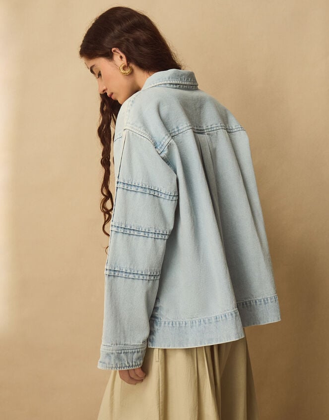 East Selma Embroidered Denim Jacket, Blue (LIGHT BLUE), large