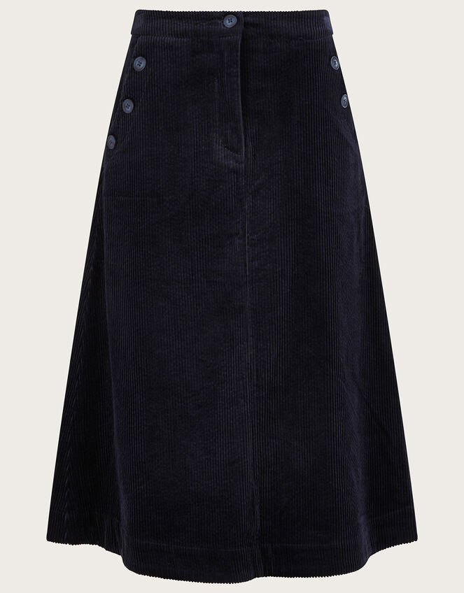 Cord Midi Skirt Blue