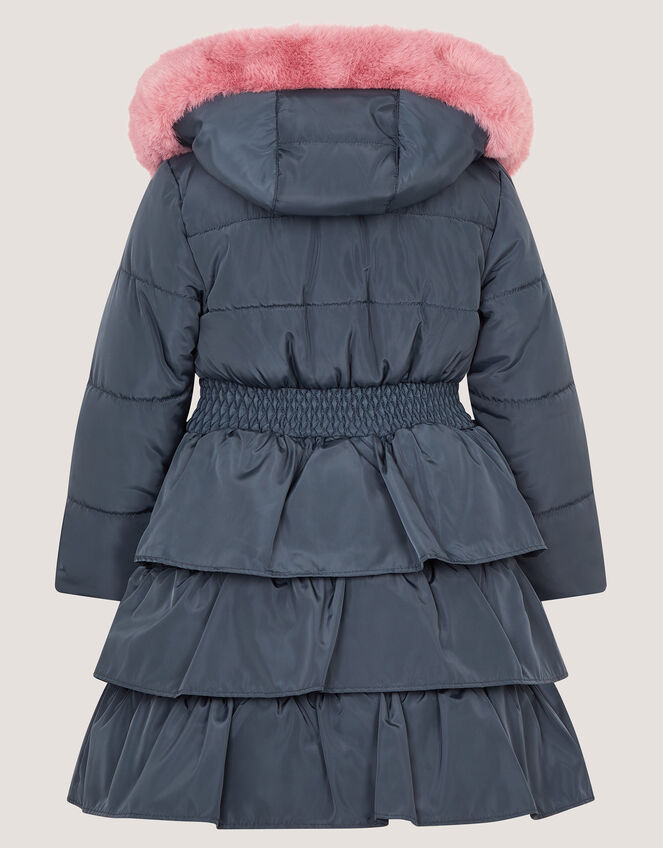 Taylor Bow Hooded Puffer Coat, Blue (NAVY), large