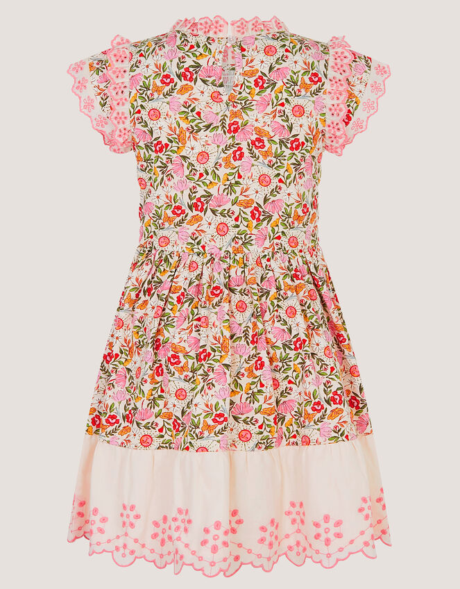 Floral Broderie Smocked Jersey Dress, Multi (MULTI), large