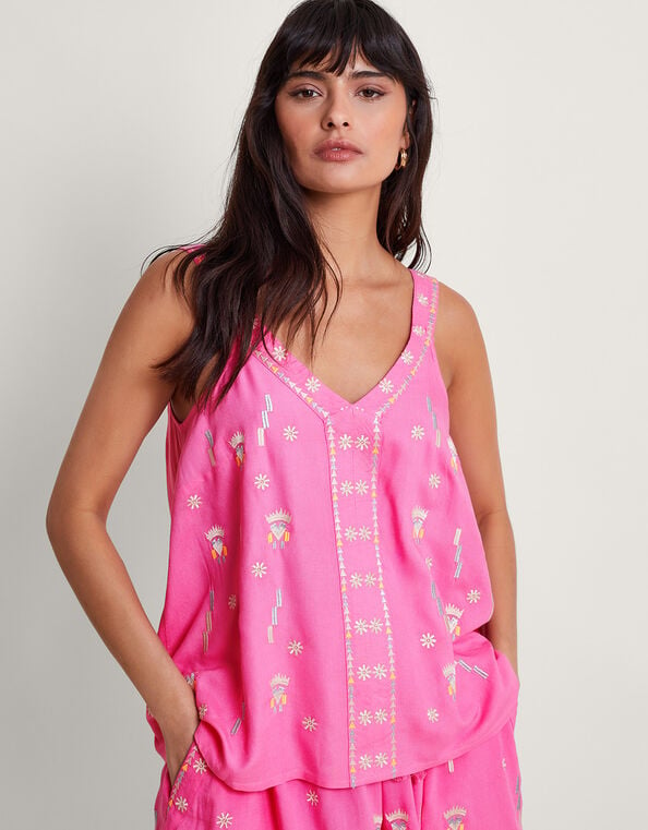 Kiran Embroidered Cami, Pink (PINK), large