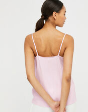 Bella Frill Cami Top in Sustainable Viscose, Pink (BLUSH), large