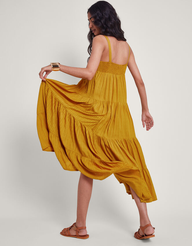Marlee Tiered Dress, Yellow (MUSTARD), large