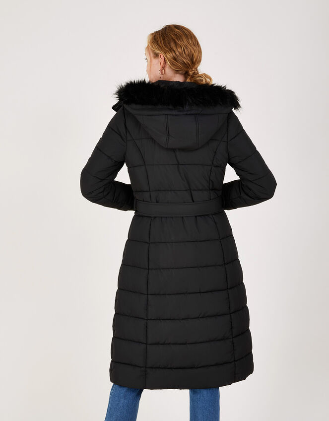 Roxy Padded Belted Coat with Recycled Polyester, Black (BLACK), large