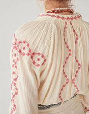 Maison Hotel Tie Neck Blouse, Ivory (IVORY), large