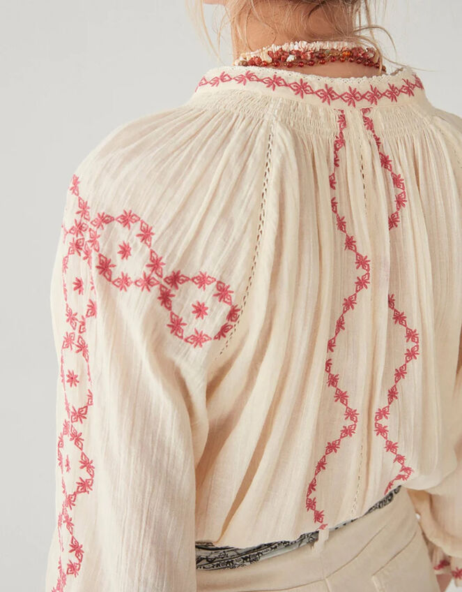 Maison Hotel Tie Neck Blouse, Ivory (IVORY), large