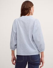 Callie Stripe Blouse, Blue (BLUE), large