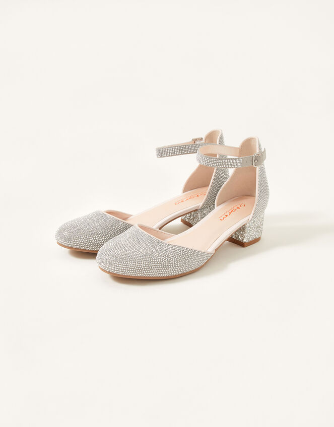 Diamante Two-Part Heels, Silver (SILVER), large