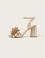 Metallic Corsage Heels, Gold (GOLD), large