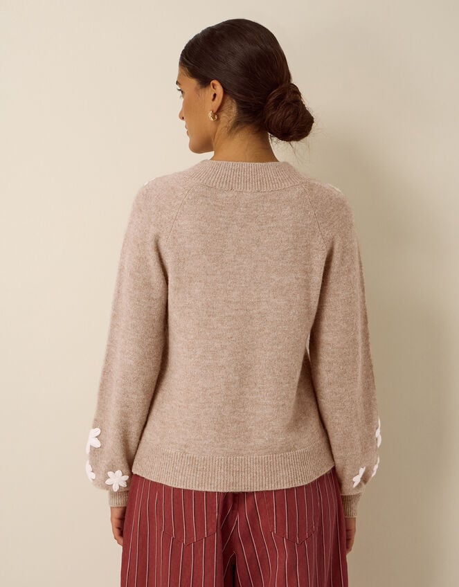 Emily Floral Embroidered Jumper , Mink (MINK), large