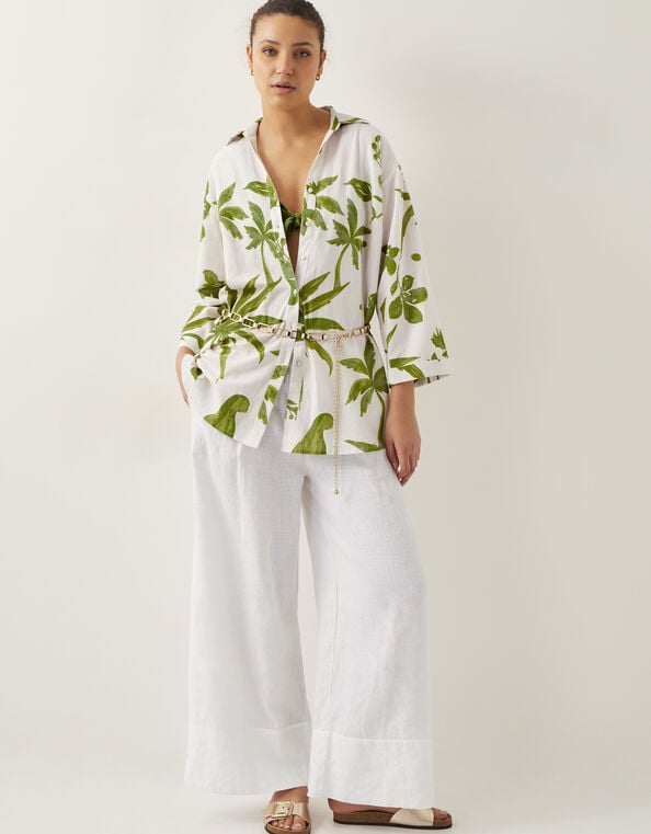 Isla Palm Print Shirt , Green (GREEN), large