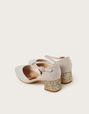 Pointed Toe Glitter Two-Part Heels, Gold (GOLD), large
