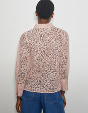 Lia Floral Lace Shirt, Pink (PINK), large