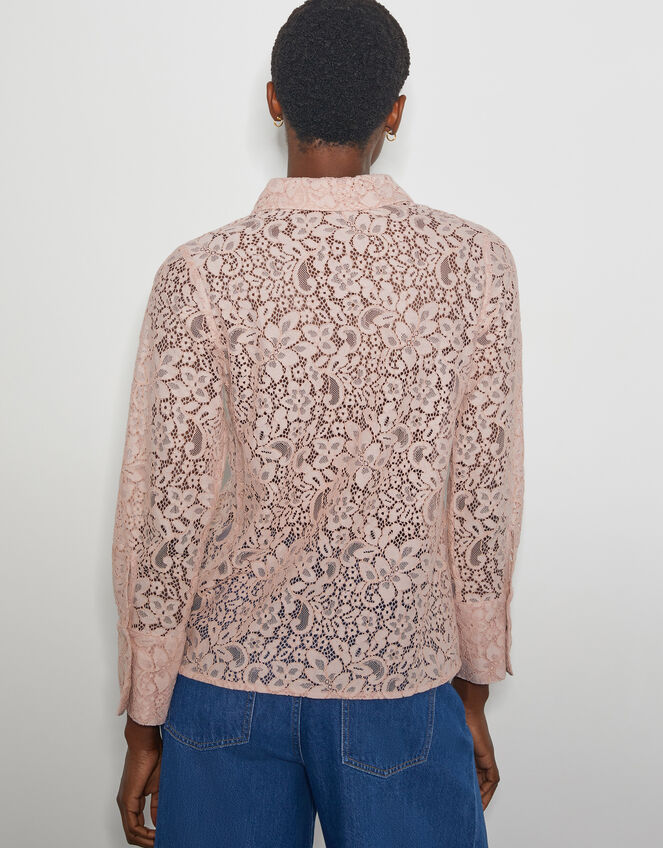 Lia Floral Lace Shirt, Pink (PINK), large