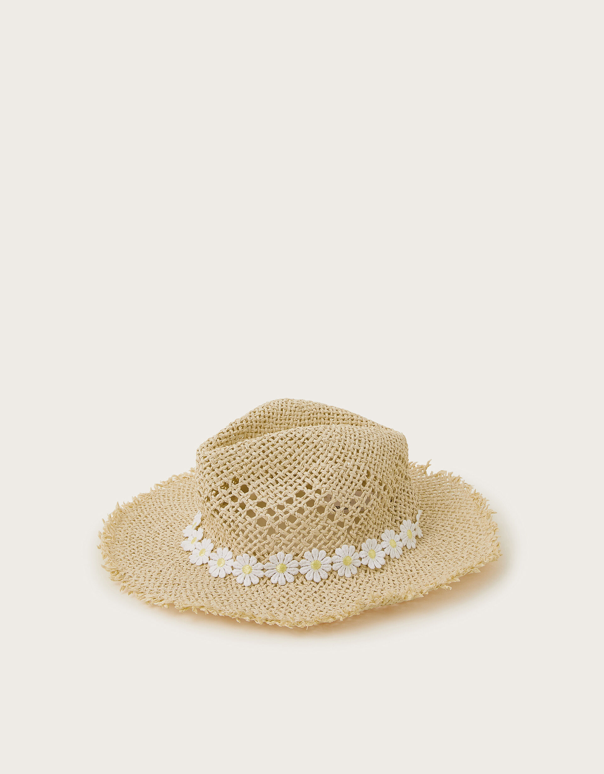 Daisy Chain Floppy Straw Hat Ivory