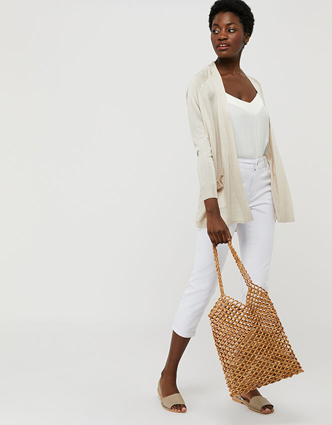 Sara Lightweight Cardigan, Gold (GOLD), large
