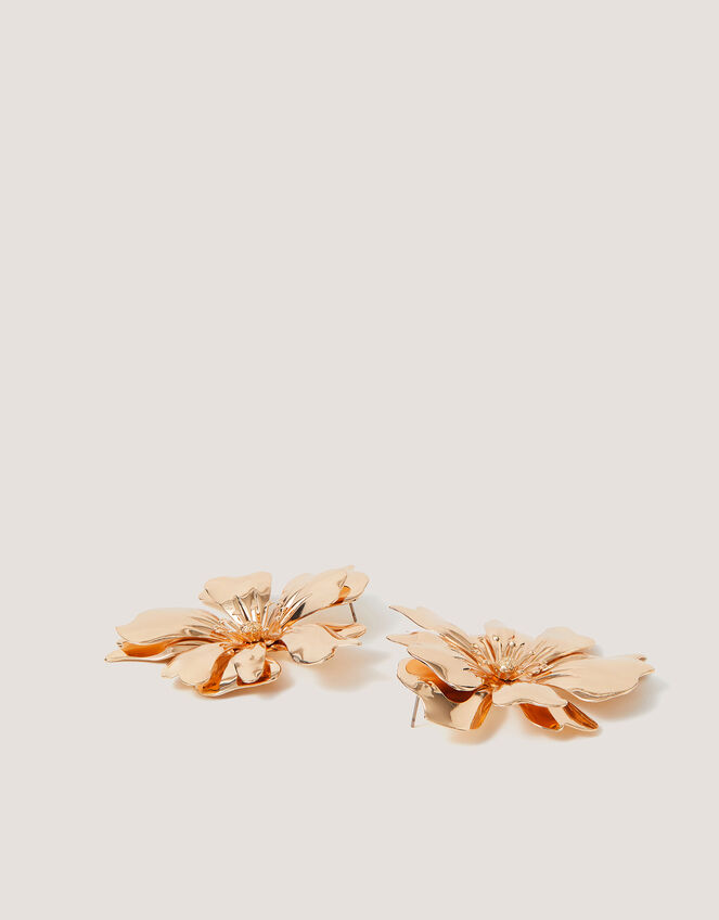 Large Flower Stud Earrings, , large