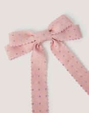 Rhinestone Bow Hair Clip, , large