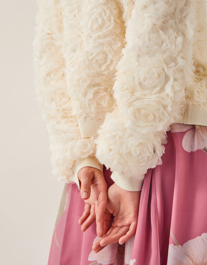 Fi Floral Knit Cardigan, Ivory (IVORY), large