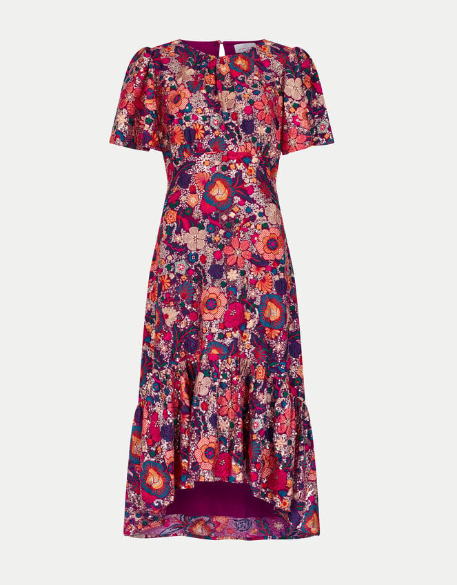 East Ishi Floral Embellished Midi Dress, Multi (MULTI), large