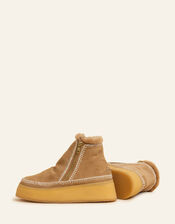 Laidback London Setsu Platform Suede Ankle Boots, Camel (BEIGE), large