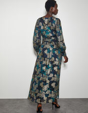 Tora Foil Floral Maxi Dress, Blue (NAVY), large