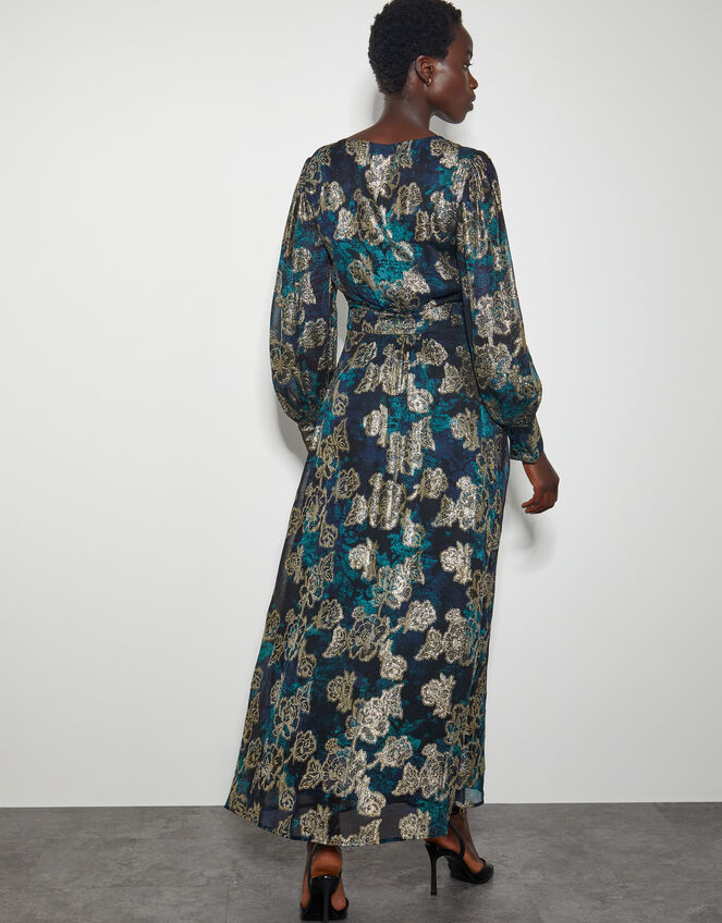 Tora Foil Floral Maxi Dress, Blue (NAVY), large