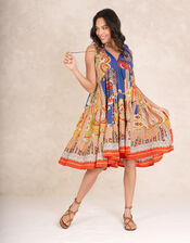 One Hundred Stars Rio Floral Swing Dress, Blue (BLUE), large