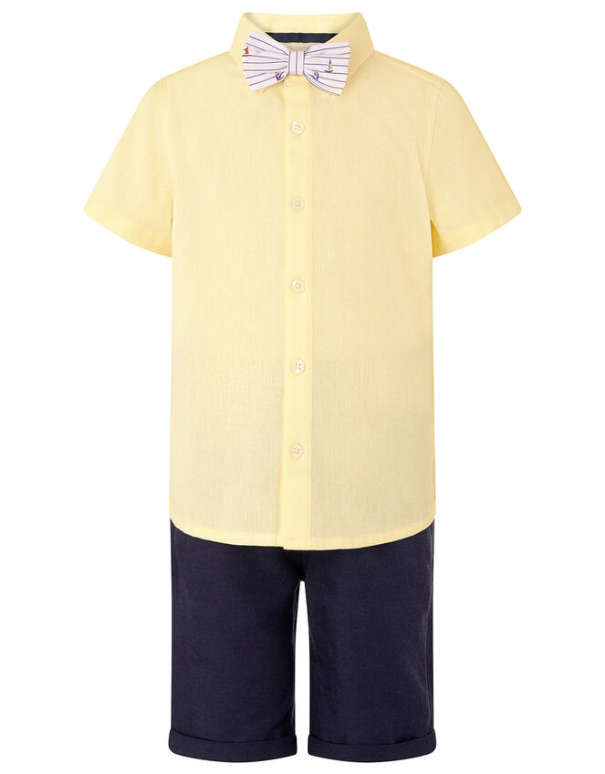 Louis Shirt, Shorts and Bow Tie Set, Yellow (LEMON), large