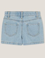Jewel Embellished Denim Skort, Blue (BLUE), large