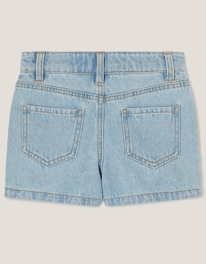 Jewel Embellished Denim Skort, Blue (BLUE), large