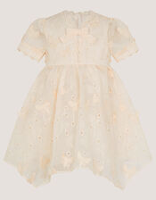 Baby Beryl Butterfly Broderie Dress, Orange (PEACH), large