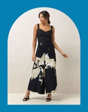 One Hundred Stars Stork Print Trousers, Black (BLACK), large