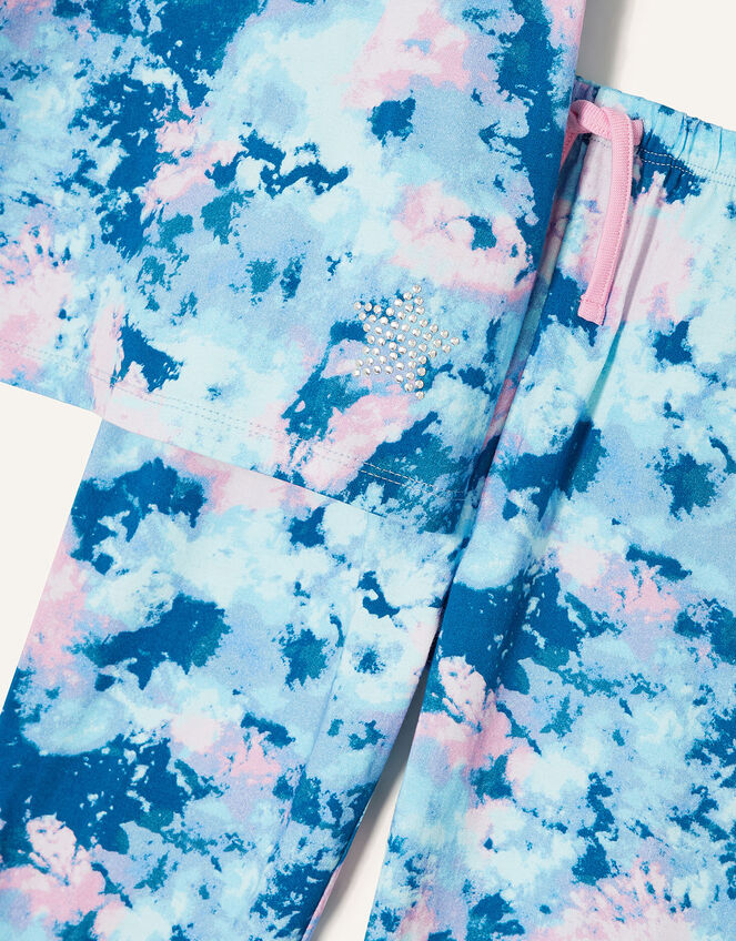Melanie Tie Dye Star Pyjama Set, Blue (BLUE), large