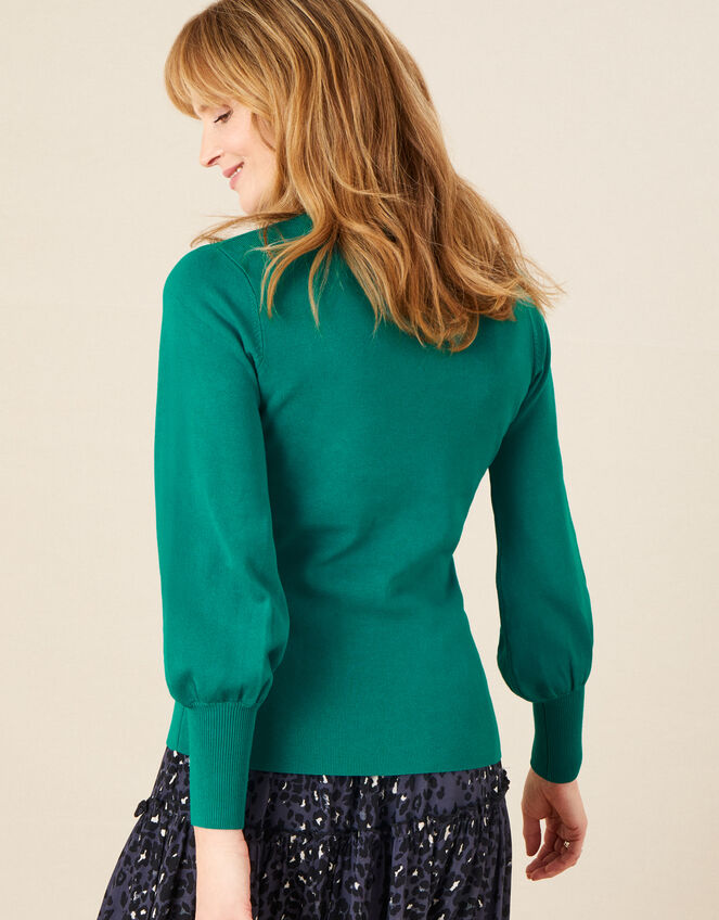 Sandra Square Neck Plain Jumper, Green (GREEN), large