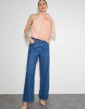 Vera Sleeveless Organza Pussybow Top, Pink (PINK), large