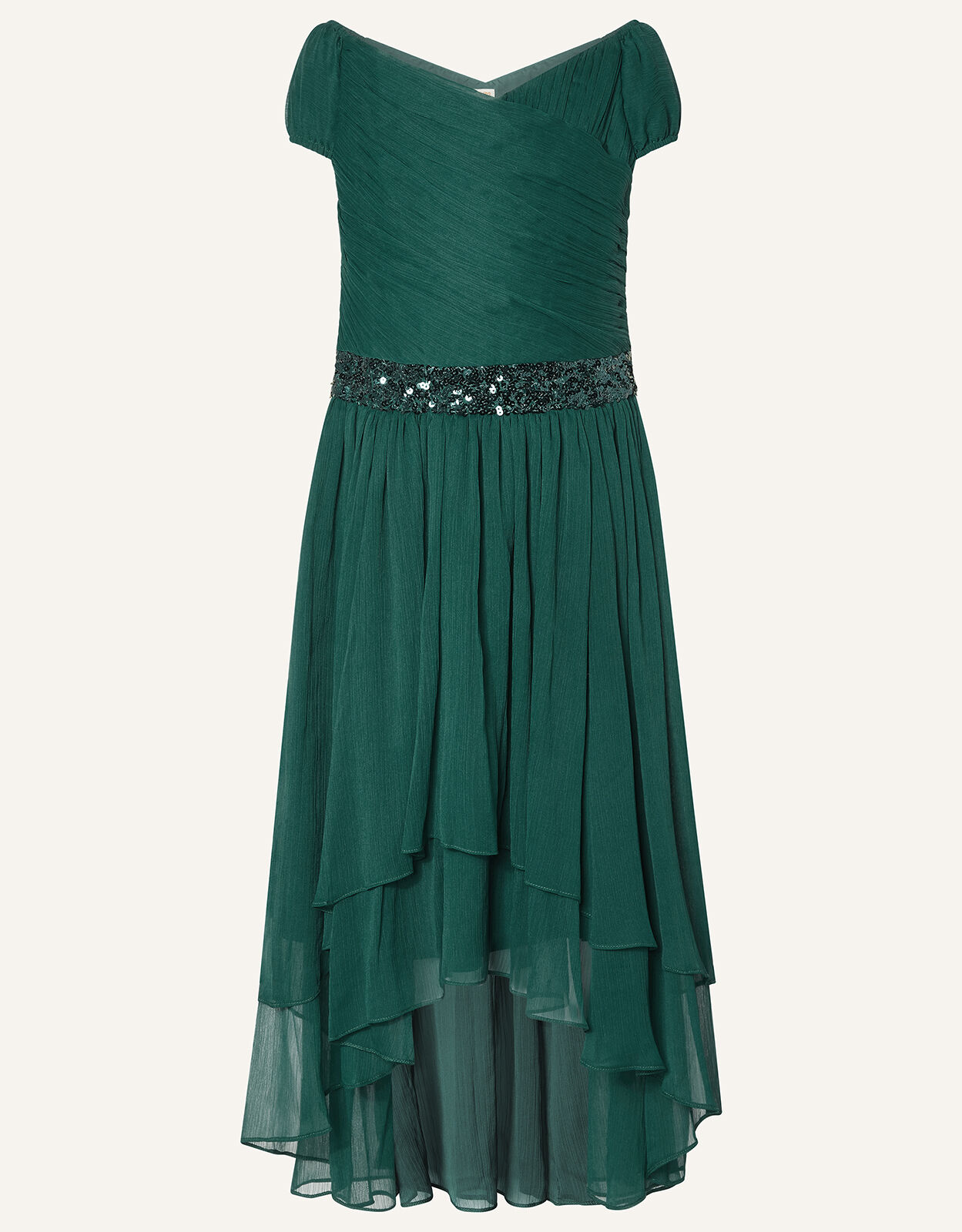 Abigail Sequin Chiffon Prom Dress Green Girls Dresses Monsoon UK
