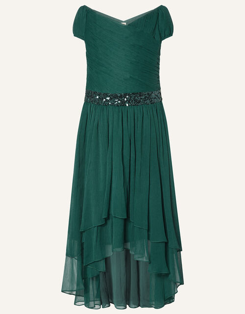 Abigail Sequin Chiffon Prom Dress, Green (GREEN), large