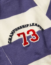 Stripe Long Sleeve Rugby Shirt, Blue (BLUE), large