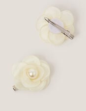 2-Pack Flower Girl Hair Clips, Ivory (IVORY), large