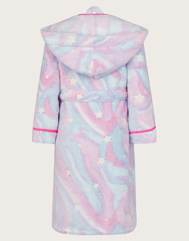 Fleece Marble Star Print Dressing Gown, Multi (MULTI), large