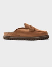 Genuins Nubuck Moccasin Clogs, Brown (BROWN), large