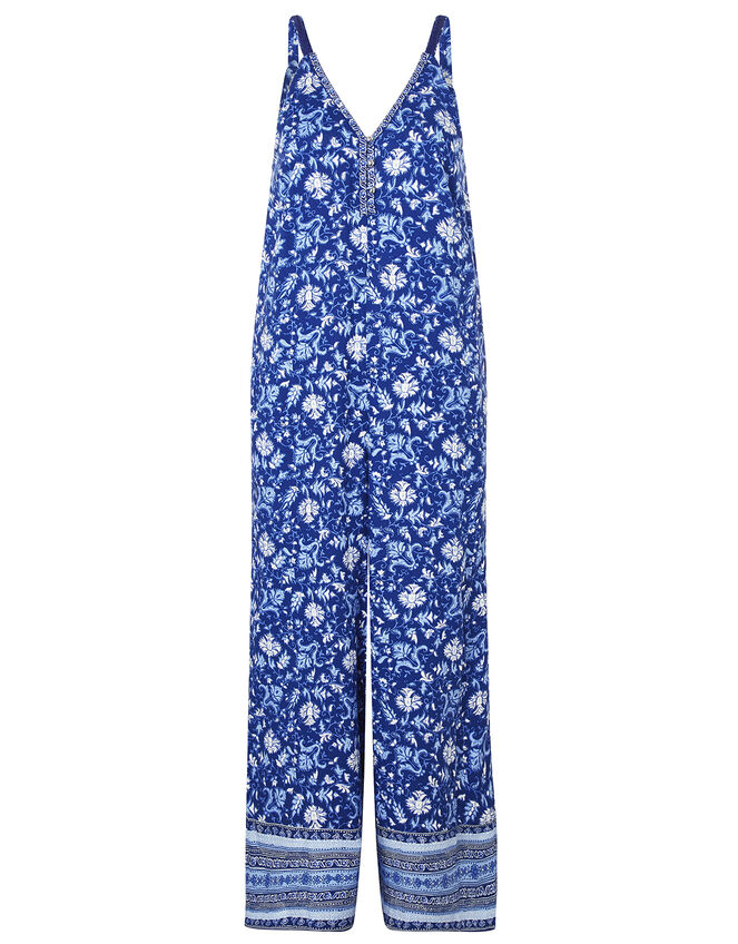 Billie Printed Jumpsuit in LENZING™ ECOVERO™ , Blue (BLUE), large