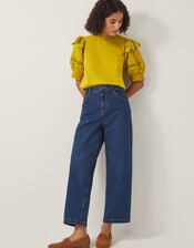 Fay Broderie Puff Sleeve Top, Yellow (YELLOW), large