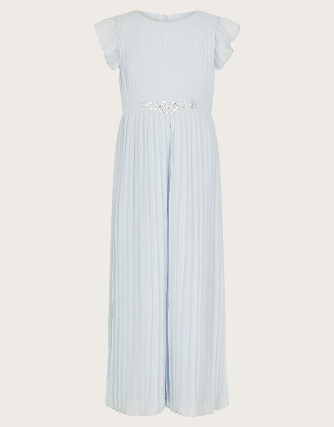 Penelope Pleated Sparkle Jumpsuit, Blue (BLUE), large